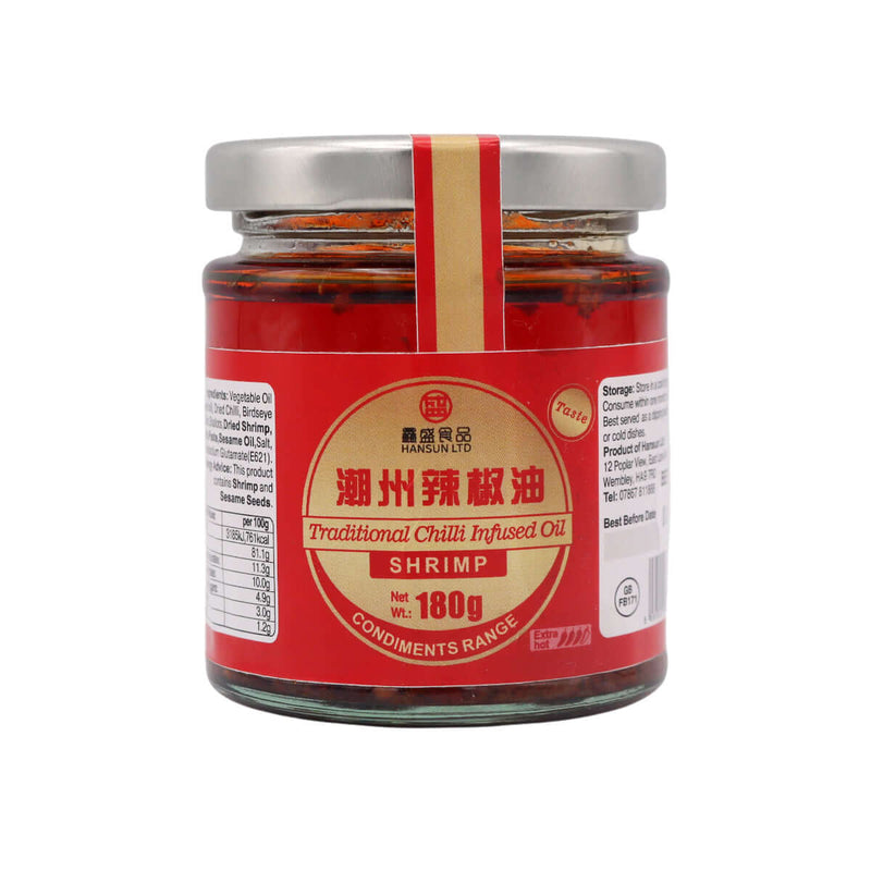 Hansun Traditional Chilli Infused Oil (Shrimp) 180g - Tuk Tuk Mart