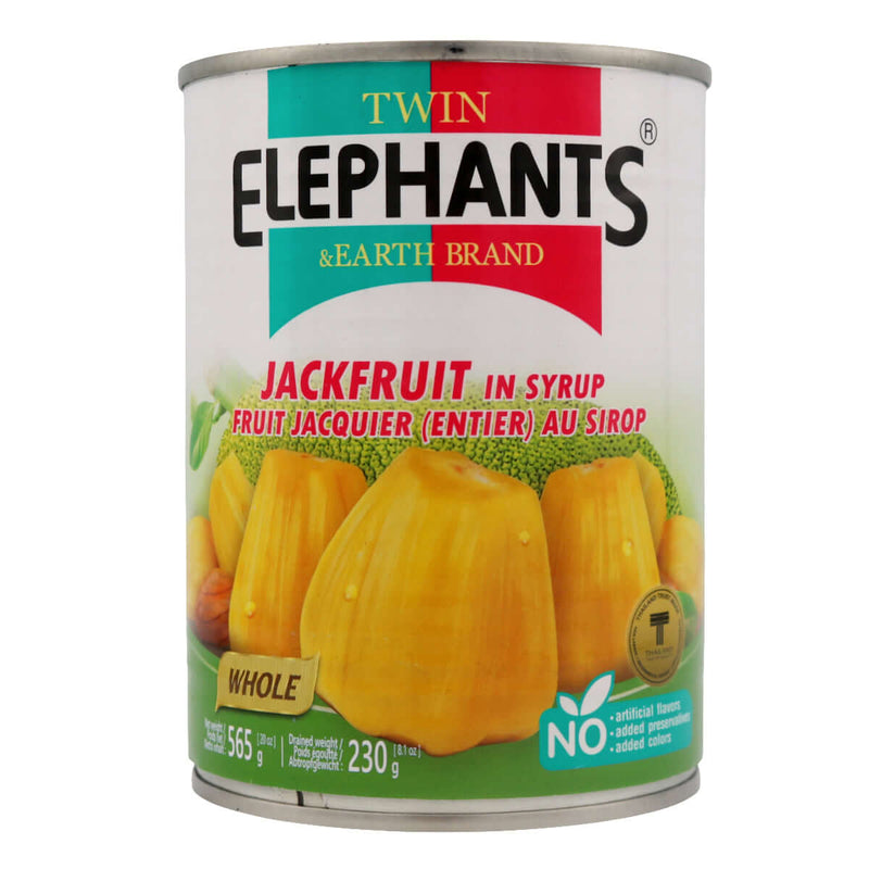 Twin Elephants Jackfruit in Syrup (Whole) 565g - Tuk Tuk Mart