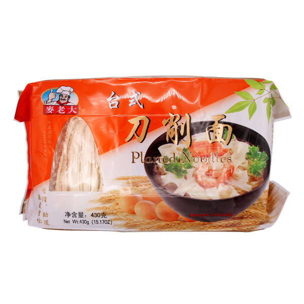 MLD Taiwanese Style Sliced Noodle (Planed Noodles) 麥老大臺式刀削面 430g - Tuk Tuk Mart