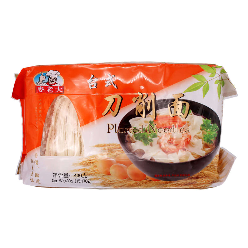 MLD Taiwanese Style Sliced Noodle (Planed Noodles) 麥老大臺式刀削面 430g - Tuk Tuk Mart