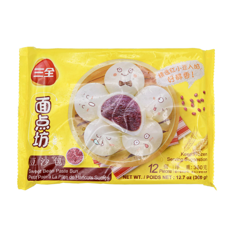 SQ Brand Sweet Bean Paste Bun 三全豆沙包 (12 Pcs) 360g (Frozen) | Tuk Tuk Mart