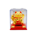 Medium Yellow Lucky Cat (Golden gourd & Golden Bricks with 'Heath 健康, Auspiciousness吉祥, Fu Blessing 福, Wealth 富貴, Fortune bringing in 招財' and Gold ingots bag design) 太陽能招財貓 8cm - Tuk Tuk Mart