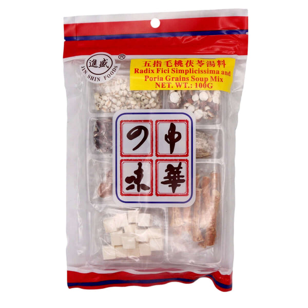 Lucky Fish Radix Fici Simplicissima and Poria Grains Soup Mix 五指毛桃茯苓湯料 100g - Tuk Tuk Mart