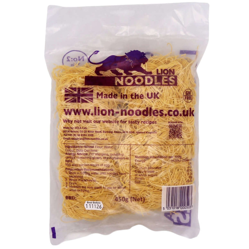 Lion No.2 Thin Noodles 450g - Tuk Tuk Mart