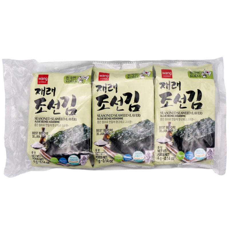 Wang Korea Seasoned Seaweed (Laver) (4g*3pcs) 12g - Tuk Tuk Mart