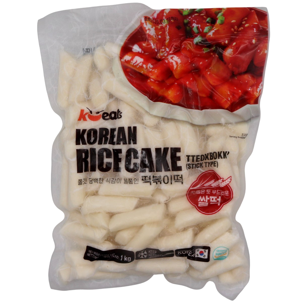 K-Eats Korean Rice Cake 1kg (Frozen) - Tuk Tuk Mart