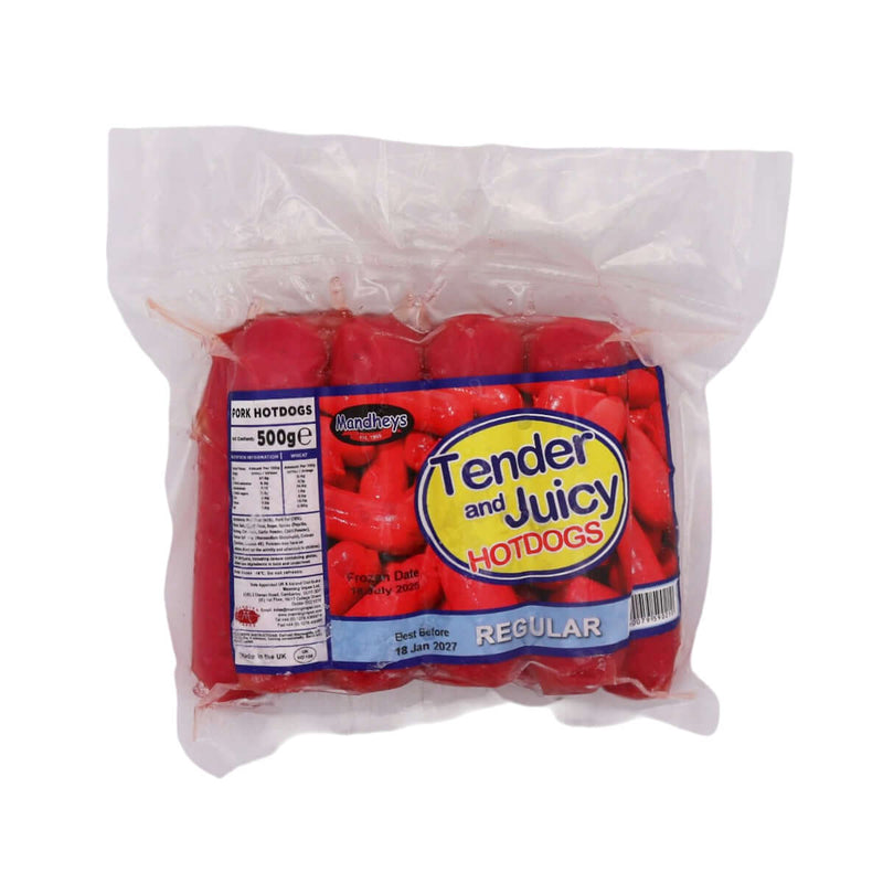 Mandheys Tender and Juicy Hotdogs (Regular) 500g (Frozen) - Tuk Tuk Mart