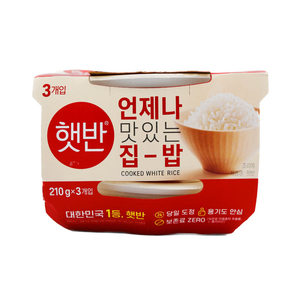 CJ Microwavable Cooked White Rice (Hetbahn) 630g (3X210g) (B.B.D 31.01.23) | Tuk Tuk Mart