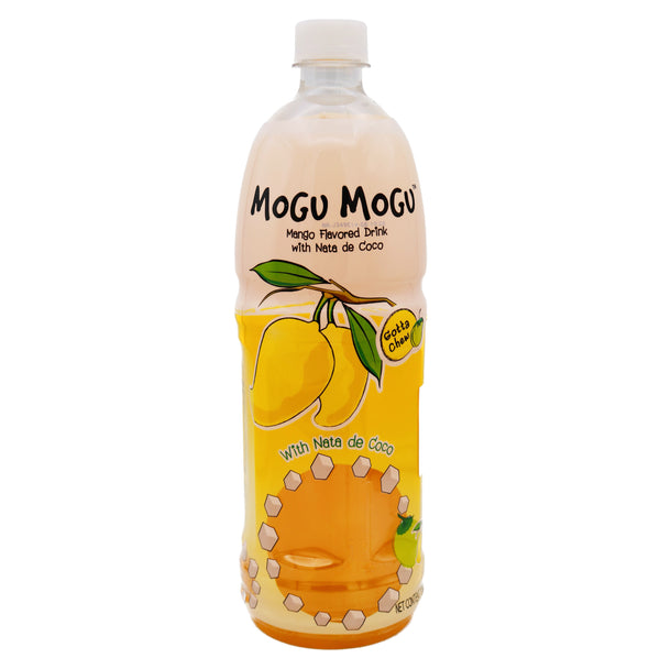 *Mogu Mogu Mango Flavoured Drink with Nata De Coco (Coconut Gel) 1000ml | Tuk Tuk Mart