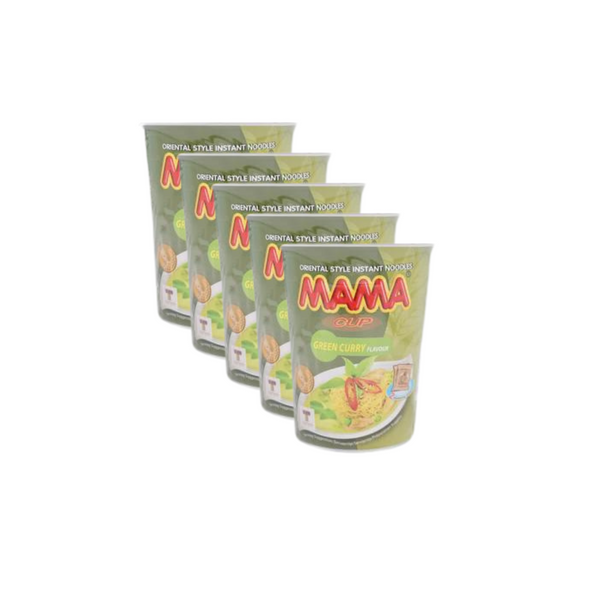 BUNDLE 5 pack MAMA Oriental Style Instant Noodles Green Curry Flavour (Cup) 70g | Tuk Tuk Mart