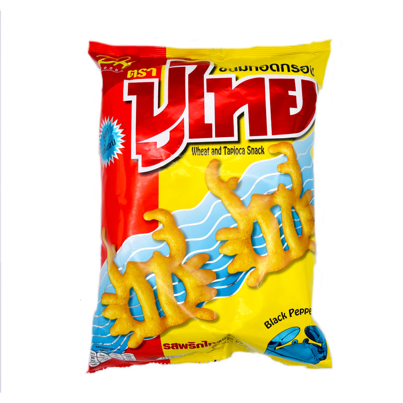 Pu-Thai Wheat and Tapioca Crispy Snack - Black Pepper Flavor 55g | Tuk Tuk Mart