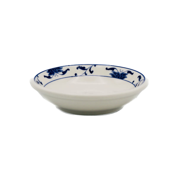 *Cameo China Blue Lotus Pattern - Porcelain Thick Sauce Dishes 瓷碟 (3.5 inch) | Tuk Tuk Mart