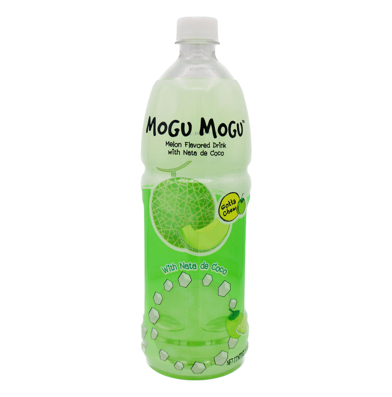 *Mogu Mogu Melon Flavoured Drink with Nata De Coco (Coconut Gel) 1000ml | Tuk Tuk Mart