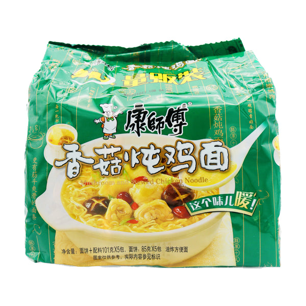 Master Kong Instant Noodles Mushroom & Steward Chicken Flavour 康師傅經典香菇燉雞麵 (101g*5Pcs) 505g | Tuk Tuk Mart