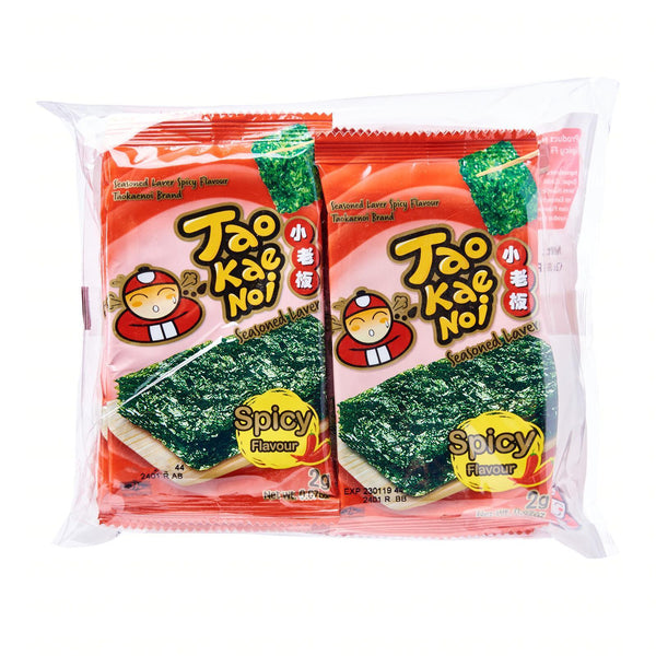 Tao Kae Noi Seasoned Laver Spicy Flavour 16g (8X2g) | Tuk Tuk Mart