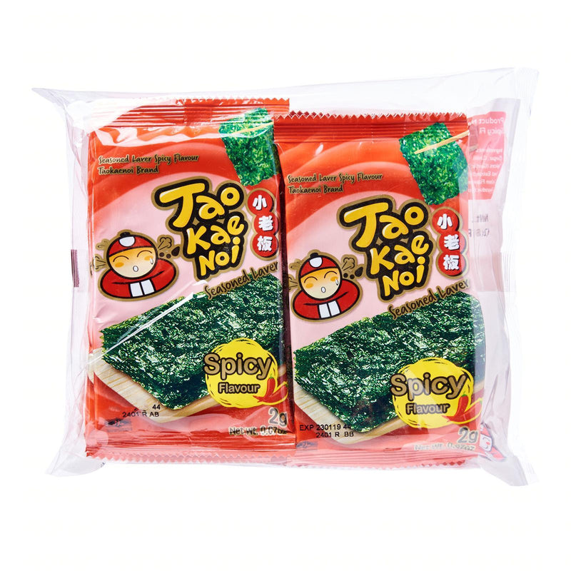 Tao Kae Noi Seasoned Laver Spicy Flavour 16g (8X2g) | Tuk Tuk Mart