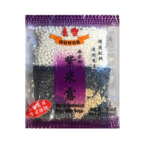 Honor Black Glutinous Rice With Sago 250g | Tuk Tuk Mart
