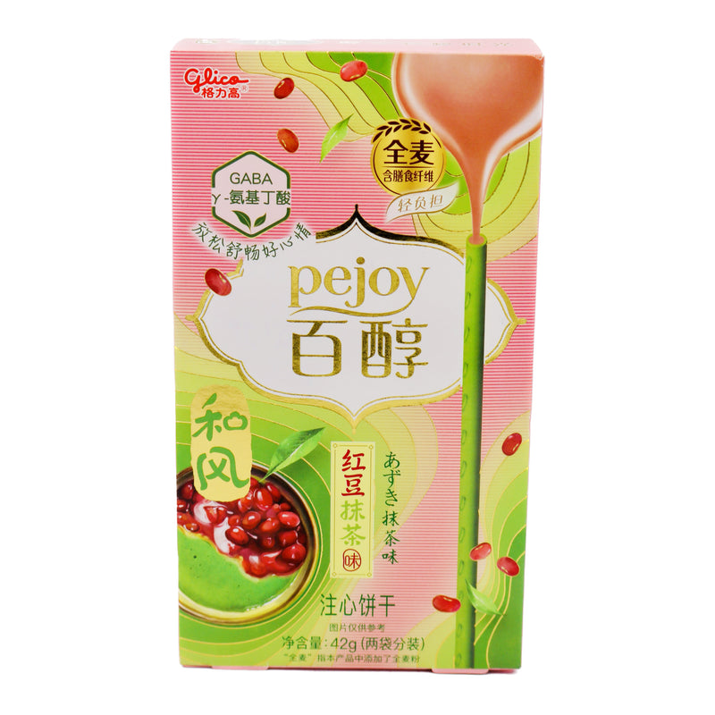 Glico Pejoy Biscuits Red Bean Matcha Flavour 格力高百醇和風系列紅豆抹茶味注心餅乾 42g | Tuk Tuk Mart