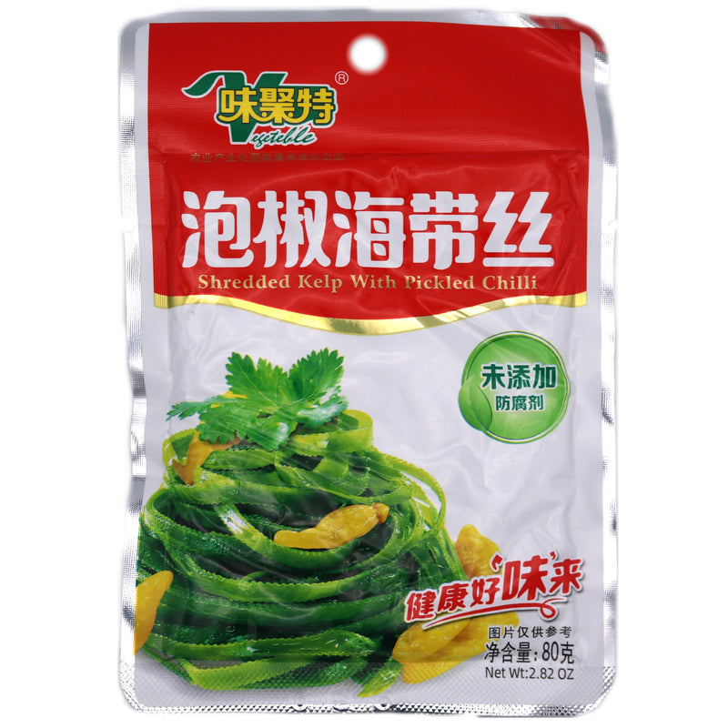 WJT Shredded Kelp with Pickled Chilli 味聚特泡椒海带丝 80g | Tuk Tuk Mart