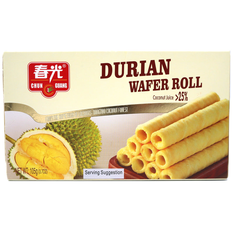 Chun Guang Durian Wafer Roll 春光榴莲酥卷 105g | Tuk Tuk Mart