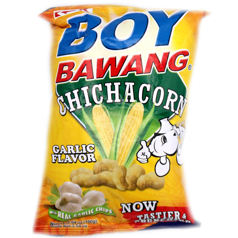 Boy Bawang Chichacorn Garlic Flavour with Real Garlic Chips 100g | Tuk Tuk Mart