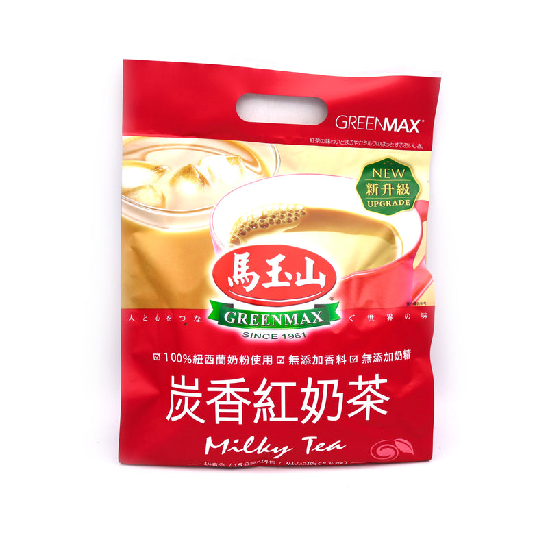 Greenmax Milky Tea Drink 馬玉山炭香紅奶茶 210g (14x15g) | Tuk Tuk Mart