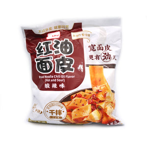 Baijia A-Kuan Sichuan Broad Noodle Chilli Oil Flavour Noodle - Tuk Tuk Mart
