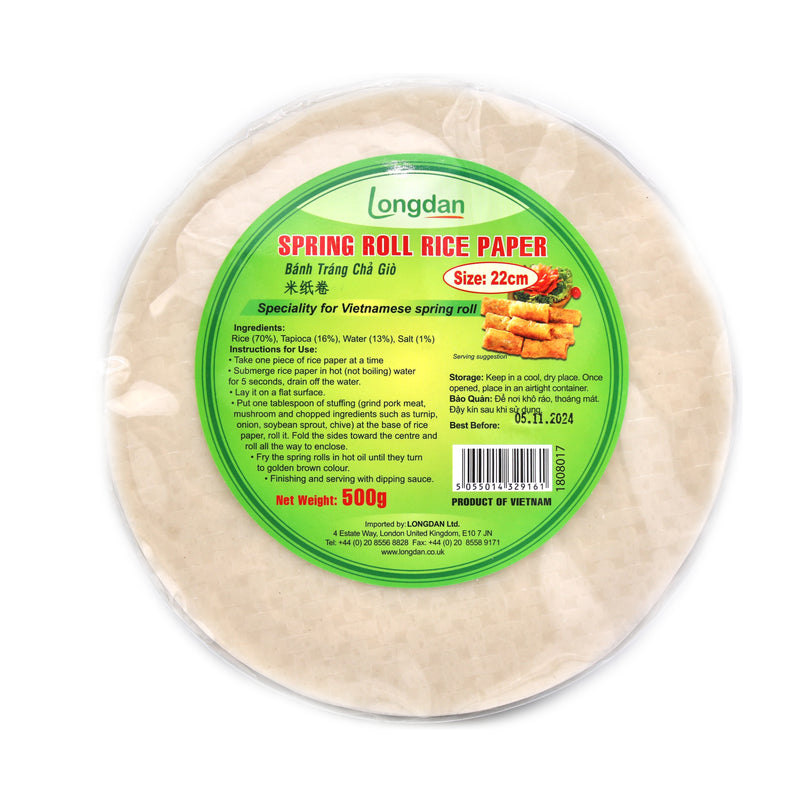 Longdan Spring Roll Rice Paper 22cm 米纸卷 500g | Tuk Tuk Mart