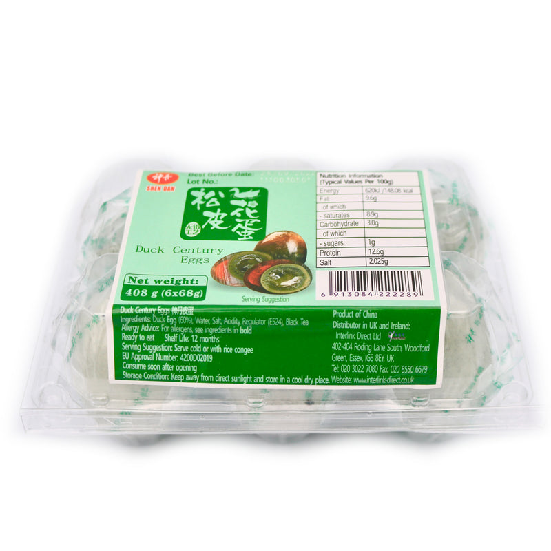 Shen Dan Duck Century Eggs 皮蛋 (68gx6pcs) 408g | Tuk Tuk Mart