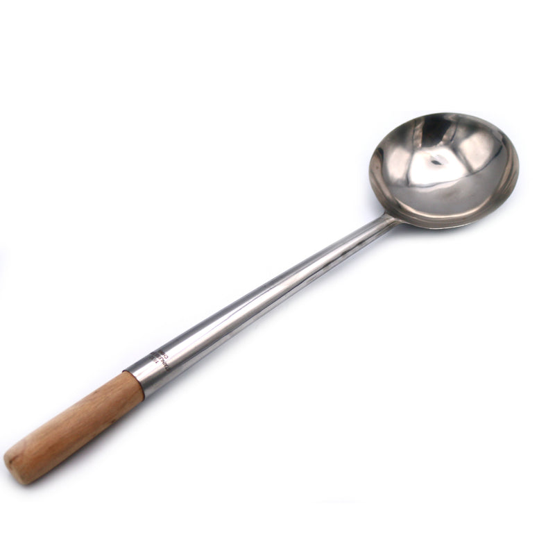 Metal Ladle 10.5cm with wooden handle 40cm | Tuk Tuk Mart