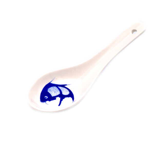 Chinese Ceramic Spoon with Fish Motif | Tuk Tuk Mart