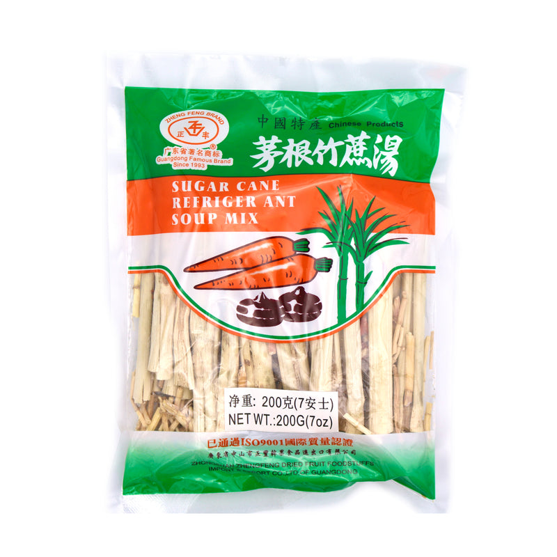 ZF Dried Sugar Cane & Lobed Kudzuvine Root Soup Mix  正丰茅根竹蔗汤 200g | Tuk Tuk Mart