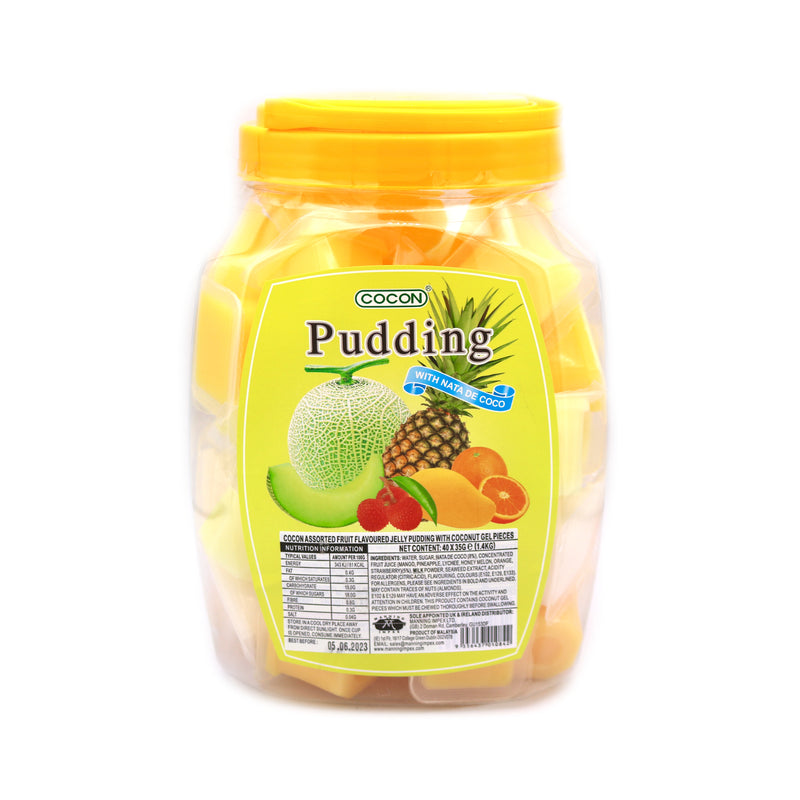 Cocon Assorted Fruit Flavoured Jelly Pudding with Coconut Gel Pieces (40X35g) 1.4kg | Tuk Tuk Mart