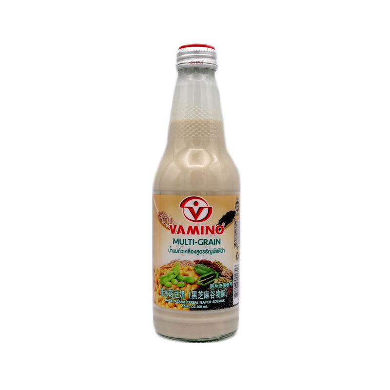 Vamino Multi-Grain Black Sesame Cereal Flavour Soymilk Drink 哇米诺豆奶（黑芝麻谷物味）300ml | Tuk Tuk Mart