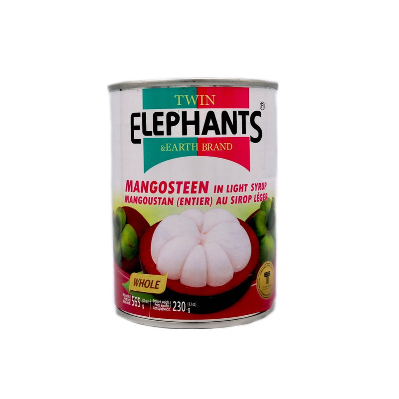 Twin Elephants Mangosteen in Light Syrup (Whole) 565g | Tuk Tuk Mart