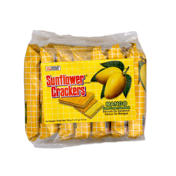 Croley Foods Sunflower Crackers Mango Flavour Cream Sandwich 189g (7x27g) | Tuk Tuk Mart
