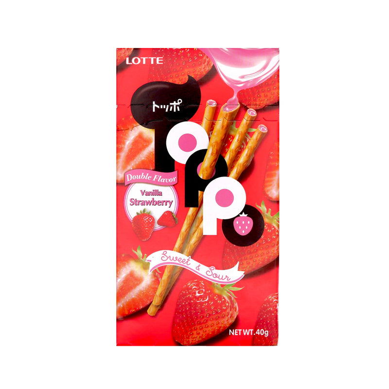 Lotte Toppo Double Flavour Biscuit Sticks (Strawberry & Vanilla) 40g | Tuk Tuk Mart
