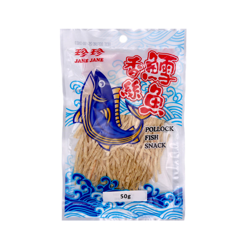 Jane-Jane Pollock Fish Snack 鱈魚香絲 50g | Tuk Tuk Mart