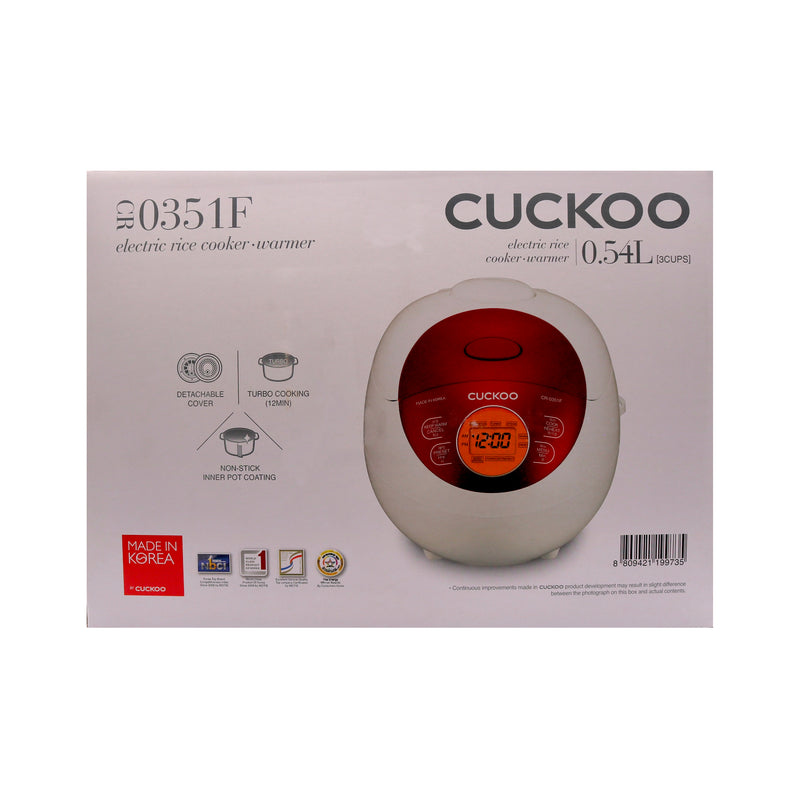 Cuckoo Electric Rice Cooker and Warmer (Model: CR-0351F) | Tuk Tuk Mart