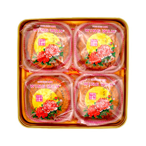 Wing Wah 2 Yolk White Lotus Seed Paste Mooncake 榮華雙黃白蓮蓉月餅 740g (4x185g) | Tuk Tuk Mart