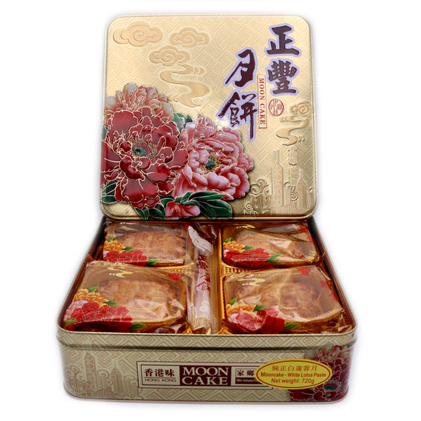 ZF Mooncake White Lotus Paste 正豐純正白蓮蓉月餅 720g (4x180g) | Tuk Tuk Mart