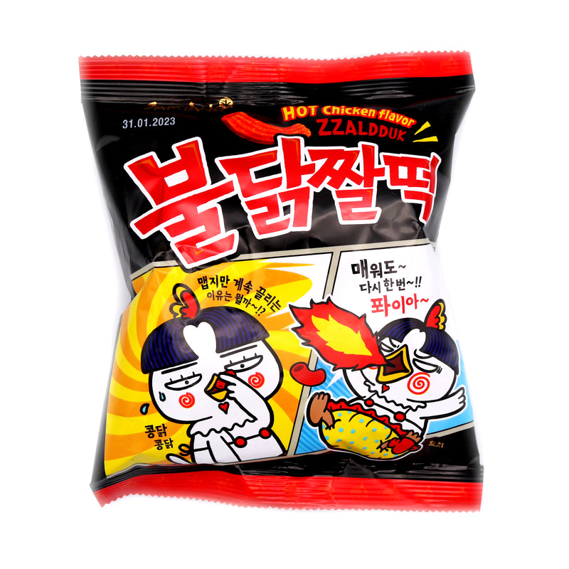 Samyang Zzaldduck Snack Hot Chicken Flavour (Topokki Shape) 120g | Tuk Tuk Mart