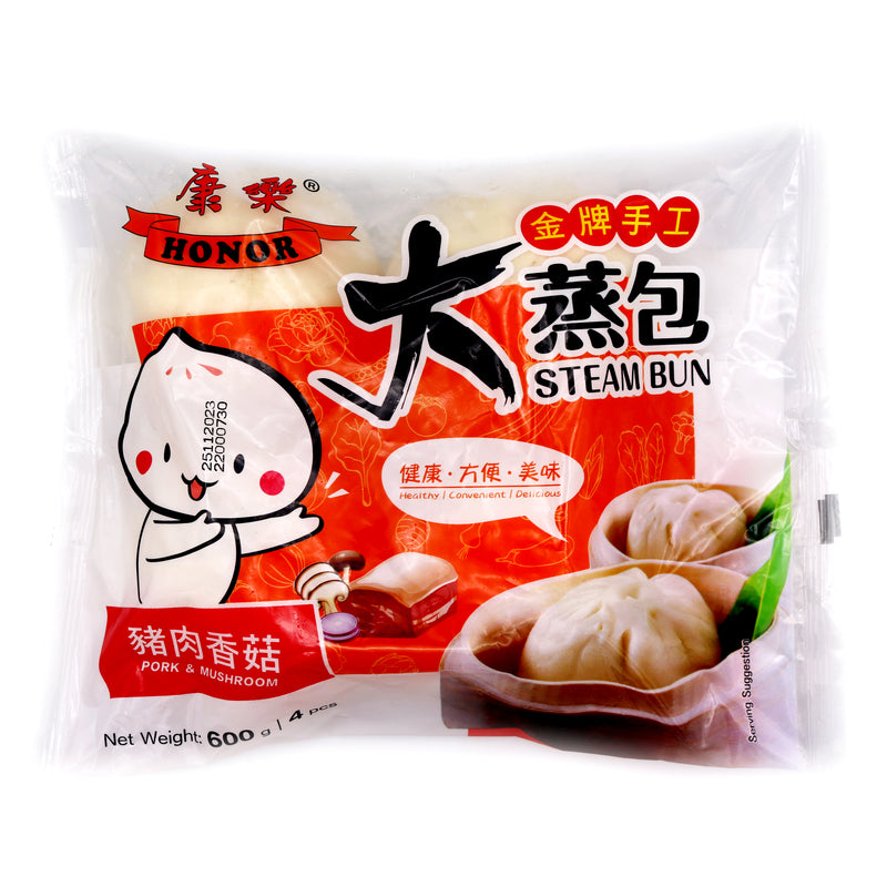 Honor Pork & Mushroom Bun 康樂手工大蒸包一豬肉香菇 600g | Tuk Tuk Mart