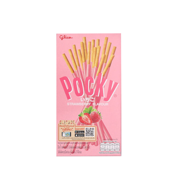 Glico Pocky Strawberry Flavoured Coated Biscuit Sticks 47g | Tuk Tuk Mart