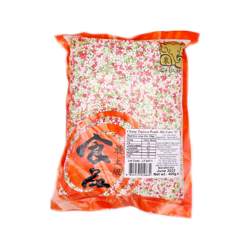 Chang Tapioca Pearls Mix Colour "S" 彩色西米 400g | Tuk Tuk Mart