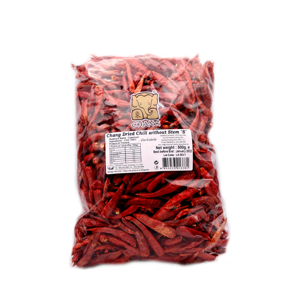 Chang Dried Chilli without Stem  泰國辣椒乾  500g | Tuk Tuk Mart