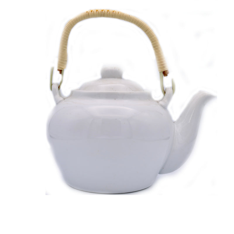 Chinese Plain White Tea Pot | Tuk Tuk Mart