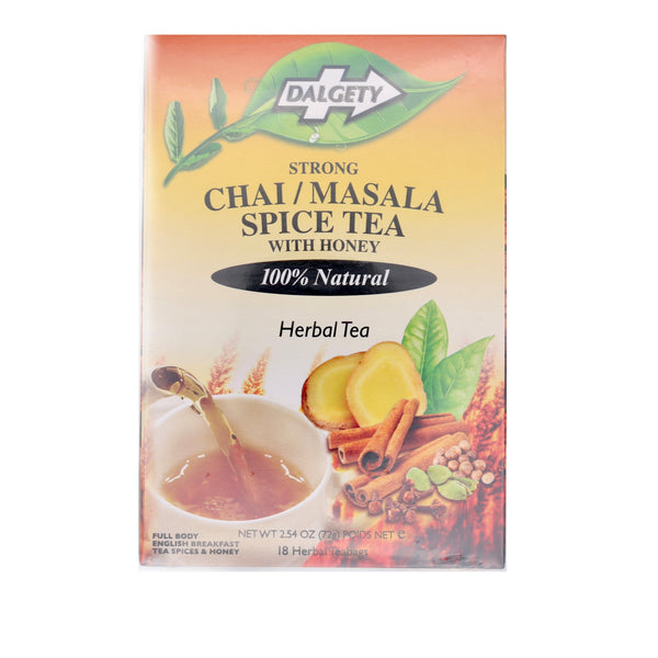Dalgety Strong Chai/Masala Spice Tea (with Honey) Herbal Tea (100% Natural) (18 Teabags) 72g | Tuk Tuk Mart