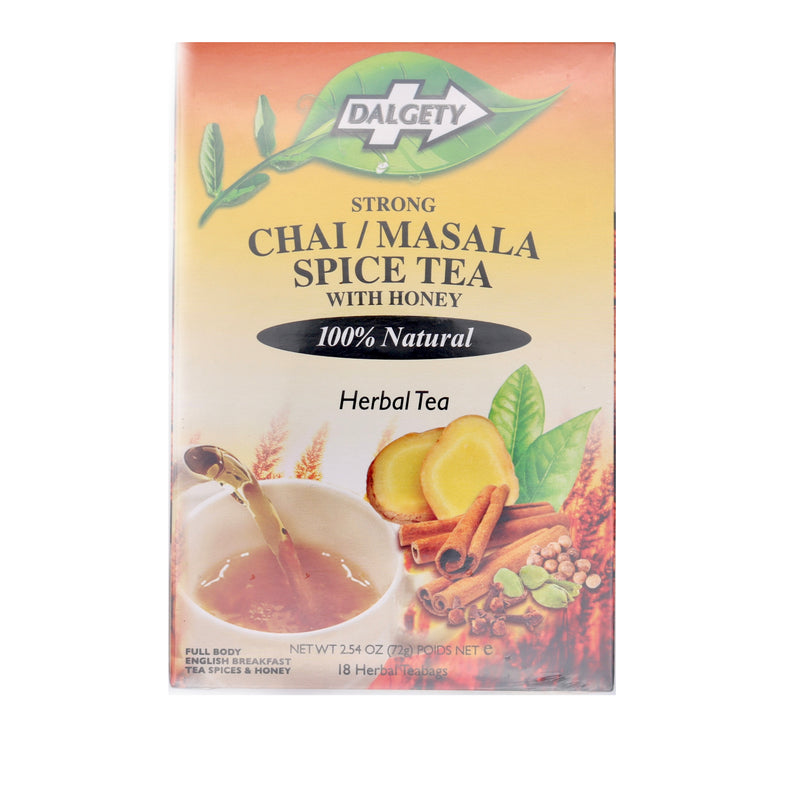 Dalgety Strong Chai/Masala Spice Tea (with Honey) Herbal Tea (100% Natural) (18 Teabags) 72g | Tuk Tuk Mart