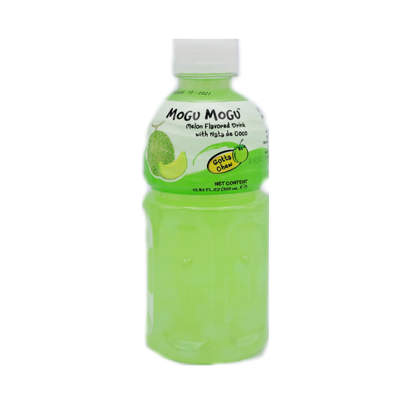 Mogu Mogu Melon Flavoured Drink with Nata De Coco (Coconut Gel) 320ml | Tuk Tuk Mart